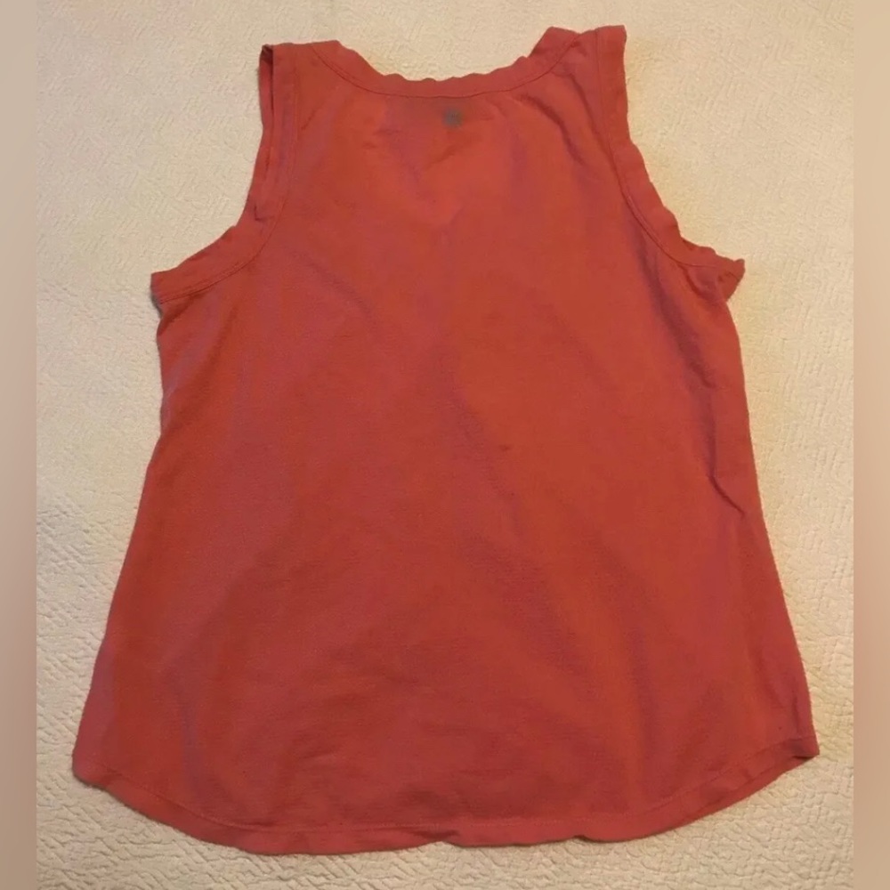 Athleta Womens Peach Seamless Ruching Athletic Tank Top Sleeveless Size Large